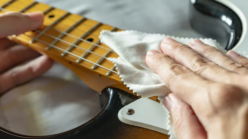 how to clean a guitar fretboard with household items